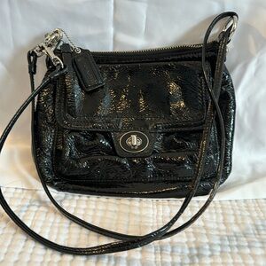 Coach Poppy Patent Black Leather Bag